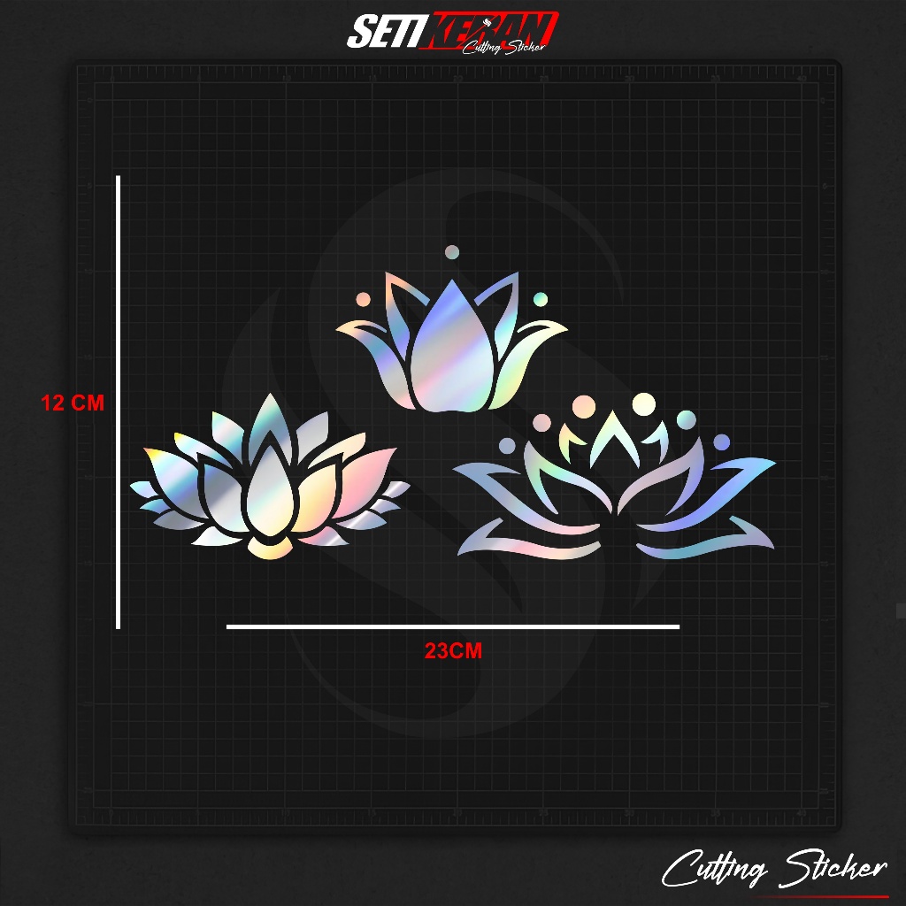 Cutting Stiker Flower Variasi Motor Mobil Sticker Bunga Teratai Cantik Universal LucuTimbul Keren Ny