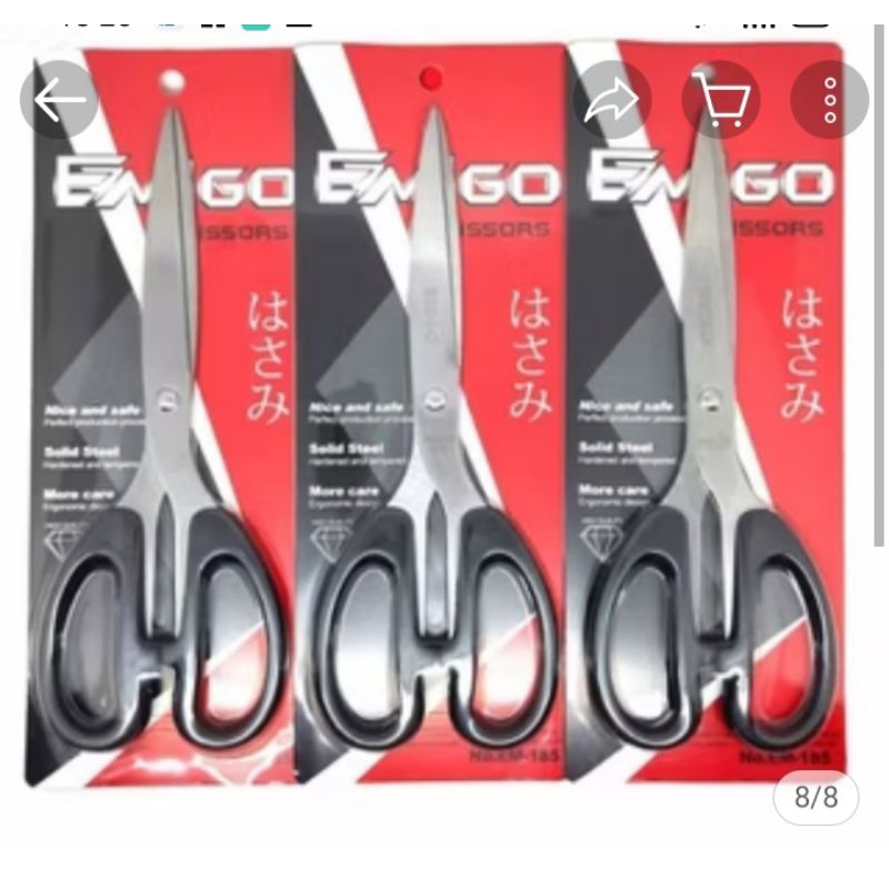 

gunting emigo stenlis /besar sedang kecil per bok isi 12 pcs