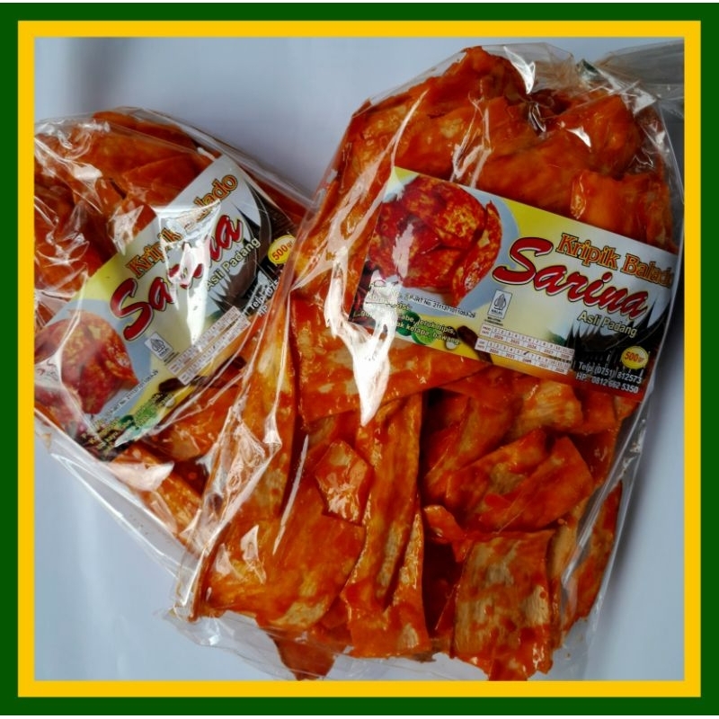

Keripik Sanjay SARINA Pedas Manis Cemilan Khas Padang 500 Gram