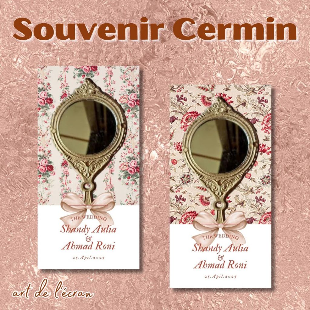 Souvenir Nikahan Isi 10pcs Custom Nama Souvenir Cermin Gold Souvenir Vintage Souvenir Nikah Kaca Cin