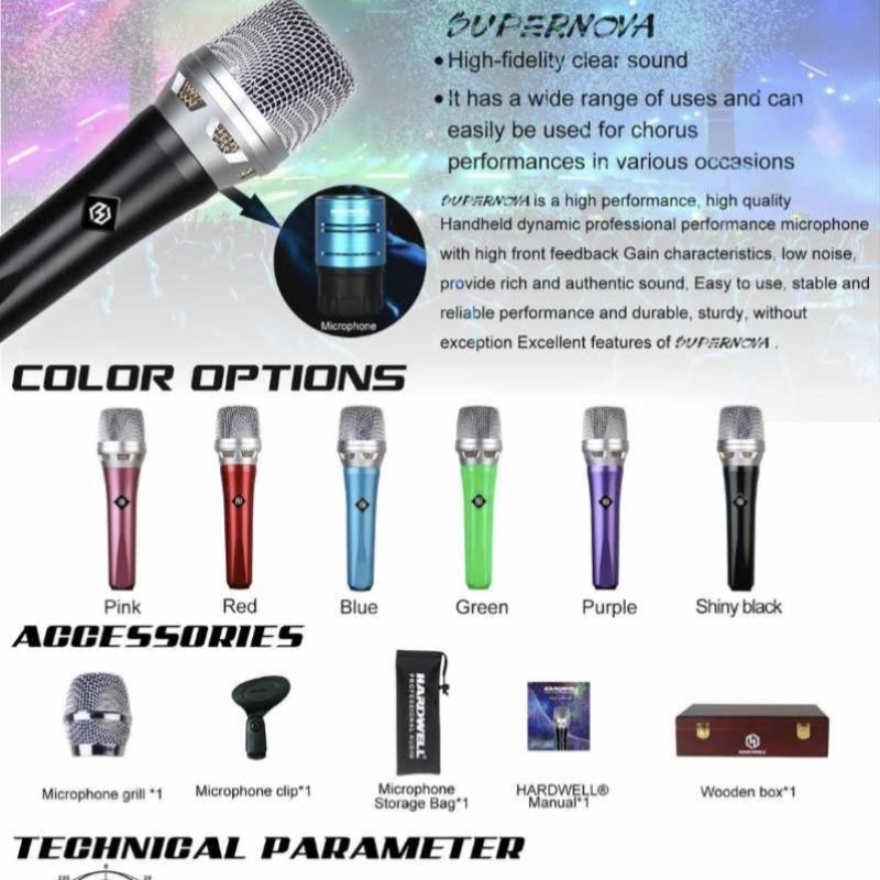 HARDWELL SUPERNOVA | Microphone kabel | Professional microphone vocal | Microphone original | Hardwe