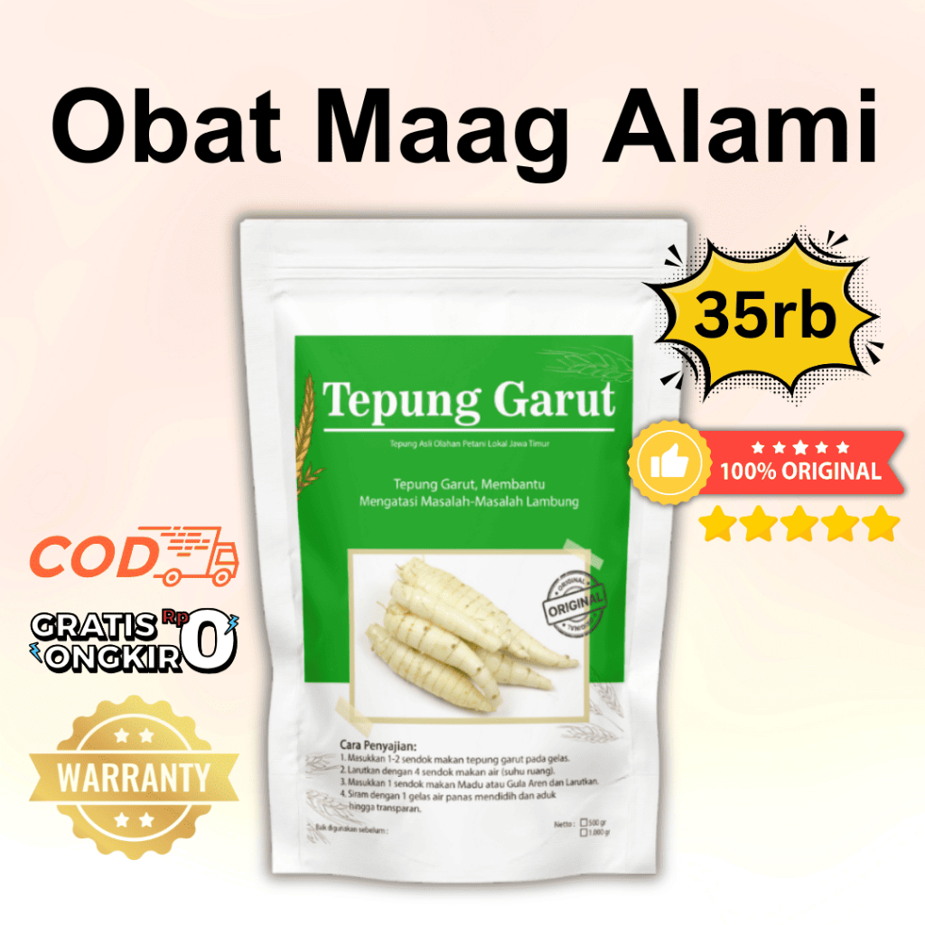 

TEPUNG GARUT PATI ASAM LAMBUNG ANGKRIK ARROWROOT 500GR