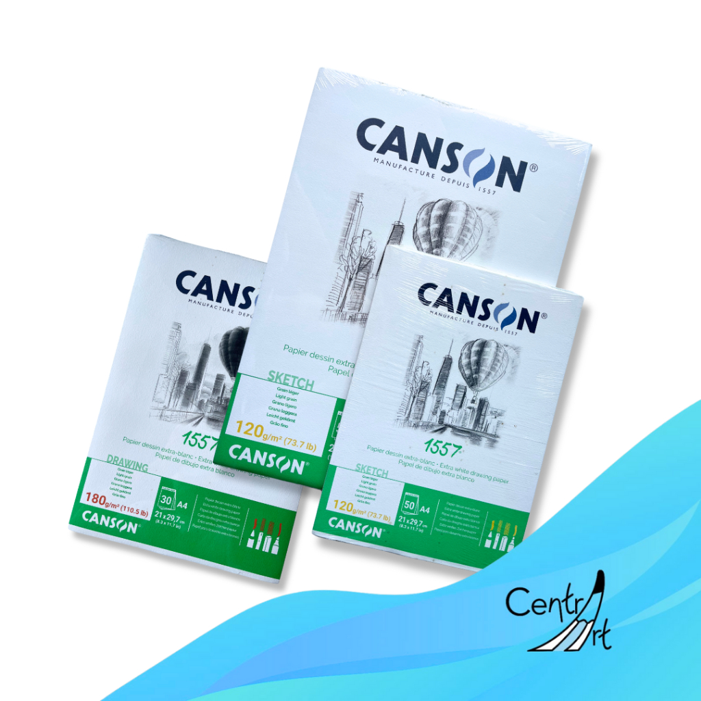 

CANSON 1557 SKETCHBOOK BRIGHT WHITE 120/180 GSM A3/A4