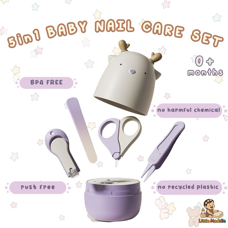5In1 Baby Nail Care Set / 5In1 Baby Manicure Set / Perlengkapan Manicure Bayi / Alat Potong Kuku Bayi / Gunting Kuku Bayi / Set Gunting Kuku Bayi