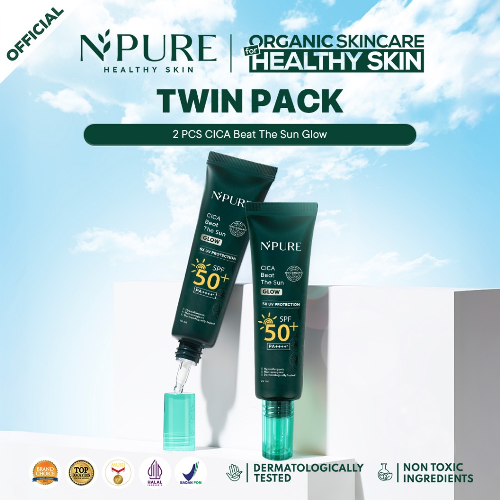 TWINPACK SUNSCREEN - NPURE Sunscreen Cica Beat The Sun / Sunscreen Hypoallergenic / SPF 50  PA ++++ 
