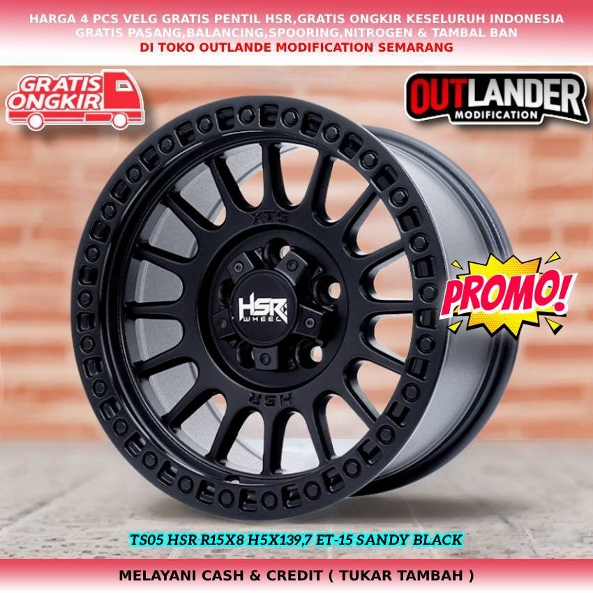 velg racing r15 lebar 8/velg offroad, velg mobil Feroza, Taft dll velg hsr xts05 r15