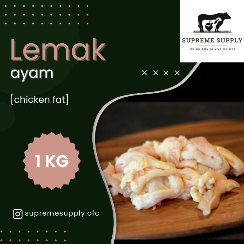 

PREMIUM Lemak Ayam 1 kg | Fresh Halal Organic Chicken Fat Segar Frozen