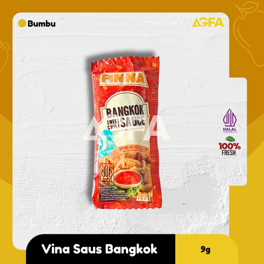 

Finna Saus Bangkok 9g / Sambal bangkok sachet / Sambal Bangkok / Saos Bangkok / Saos Sambal