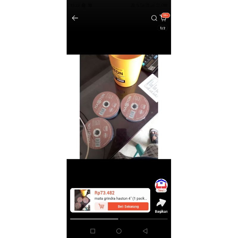 mata potong gerinda besi 4" hasston mata grindra hasston 4"/mata potong gerinda/mata potong besi(1 d