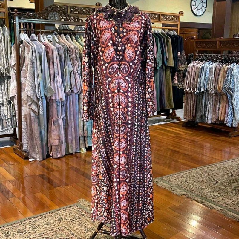 Raisa Kaftan Satin Payet by Dian Pelangi LIMITED EDITION Busana Muslim Baju Maxi Dress Gamis Gaun Ou