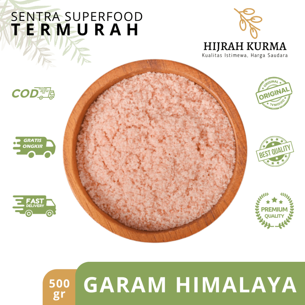 

Garam Himalaya 500gr | Pure Himalayan Pink Salt | Garam Kesehatan