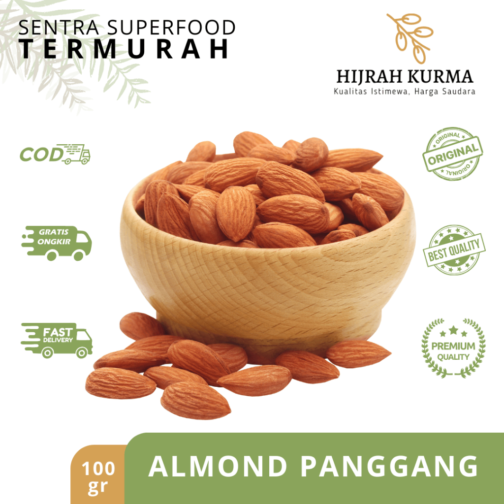

Kacang Almond Panggang 100 gr | Premium Organik
