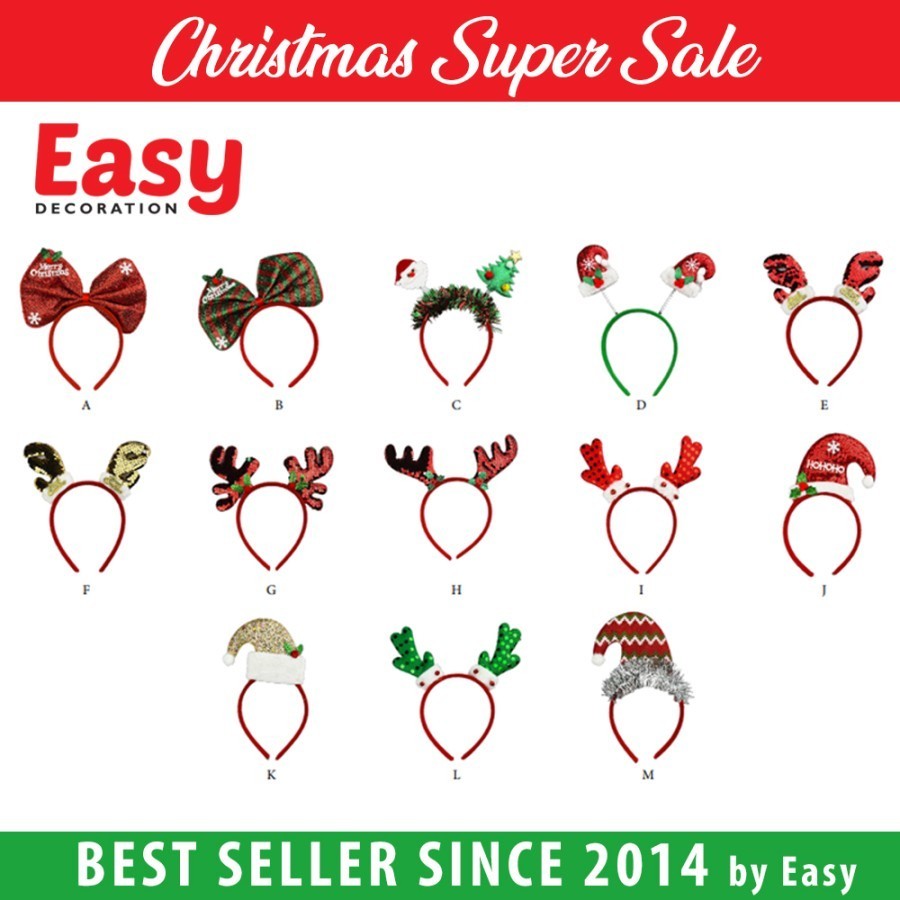 Bando Natal Dewasa Anak / Bando Natal Merry Christmas