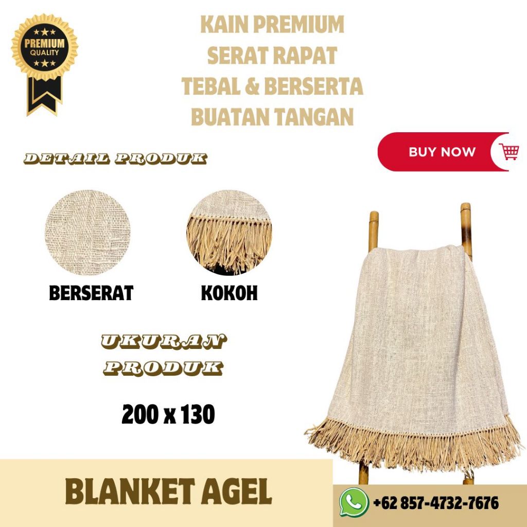 NEW ARRIVAL Blanket Agel Kain Tumanggal – Klasik, Berserat, Asli, & Elegan