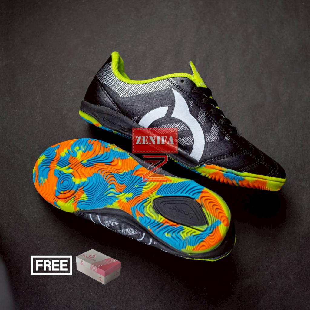 Sepatu Futsal Ortus Eight Jogosala Rampage V2 Black High Quality