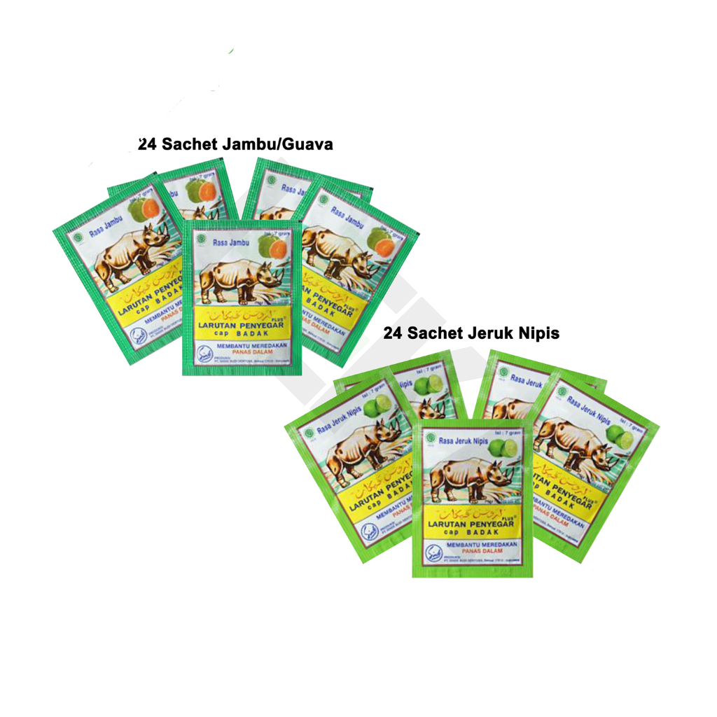 

Larutan Penyegar Cap Badak 24 Sachet 7gr Jambu Guava Jeruk Nipis Bubuk [Tembalang]