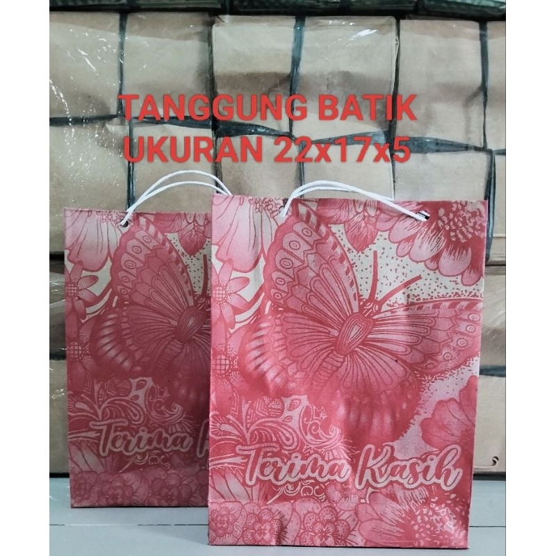 

(ISI 50PCS)PAPER BAG/TAS KERTAS/TAS SOVENIR/ UKURAN TANGGUNG MERAH 22x17x5