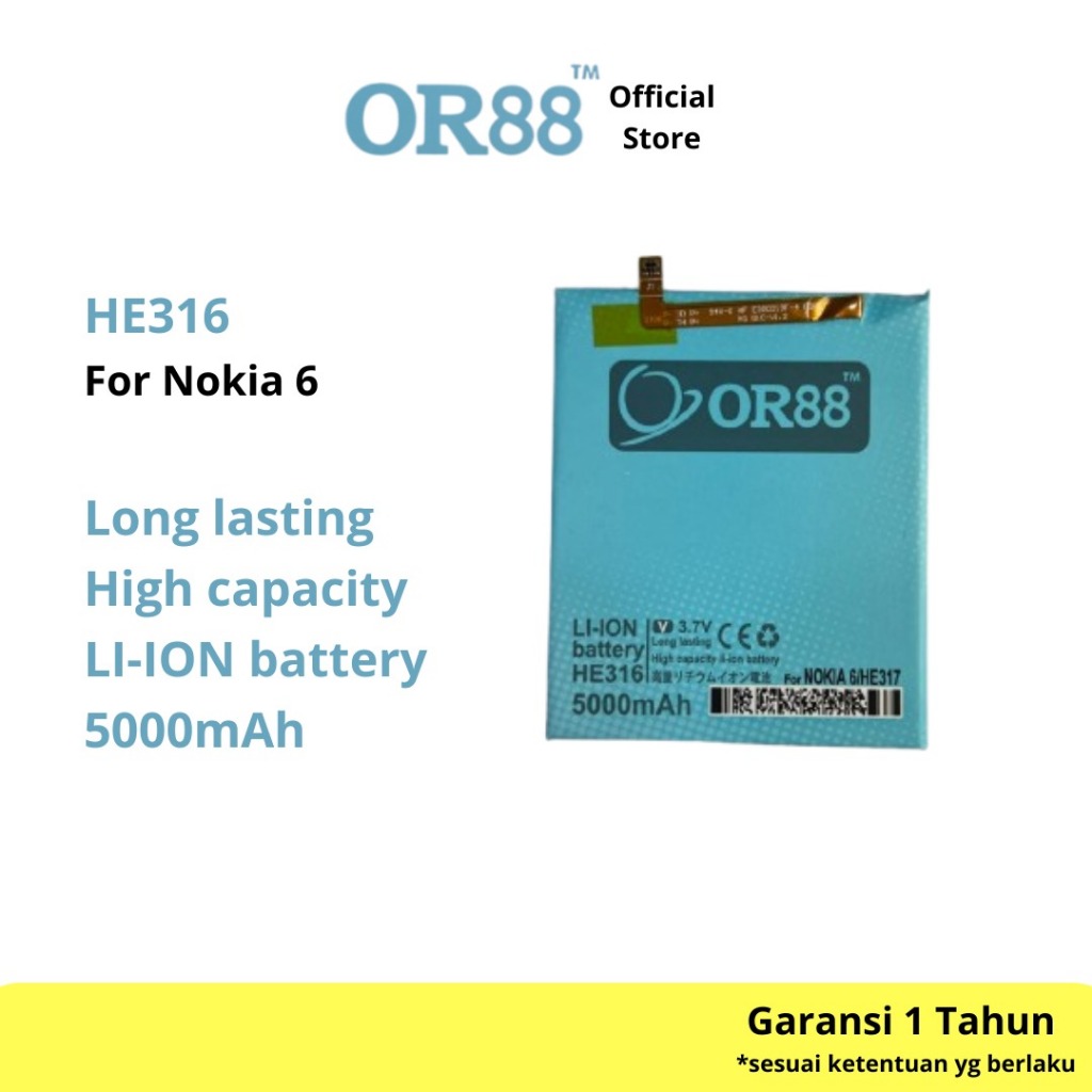 OR88 baterai batre battery double power nokia 6 / Nokia6 / TA-1000 / TA-1003 / TA-1021 / TA-1025 / H