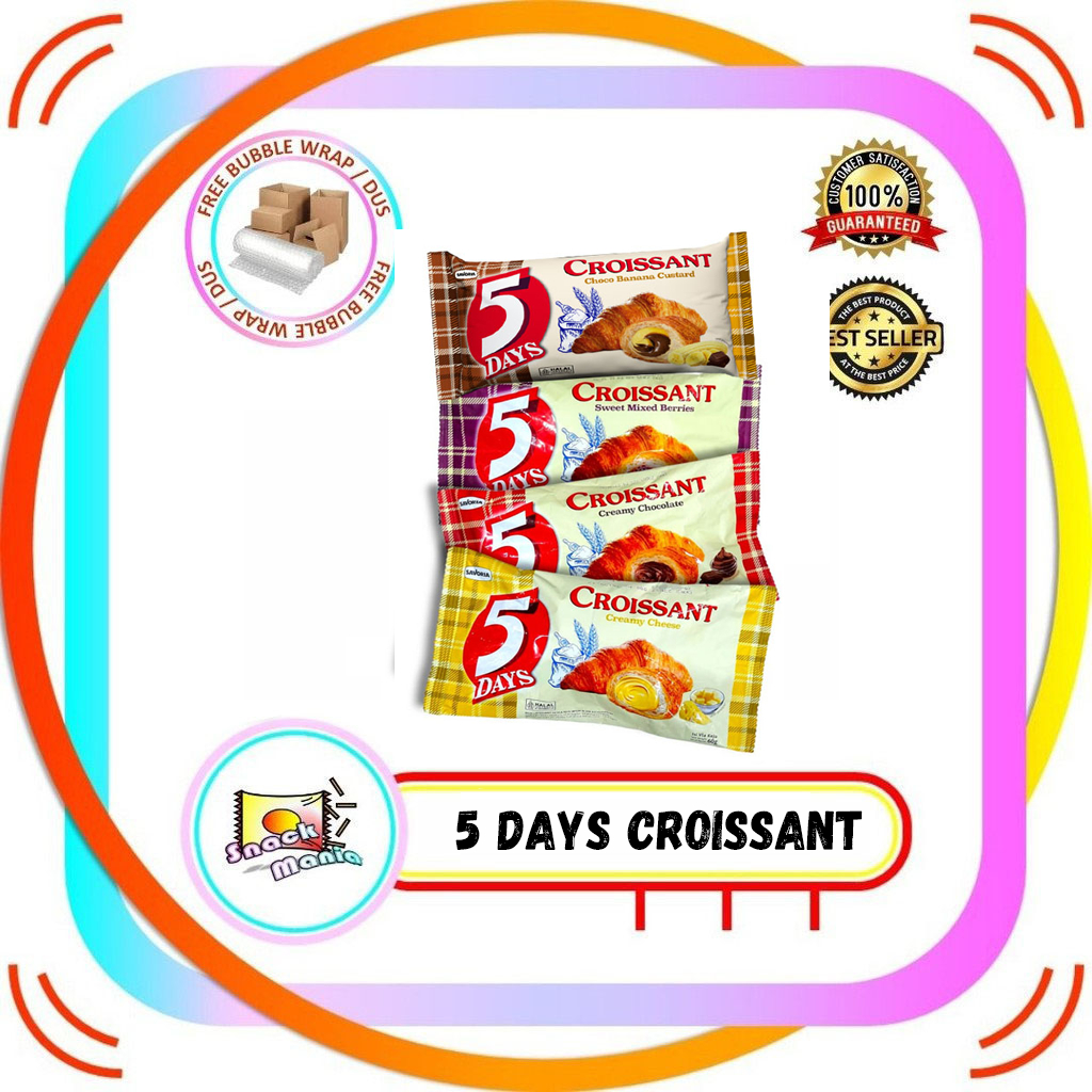 

5Days 5 Days Creamy Chocolate - Creamy Cheese - Mixed Berries Croissant ~ 60 gr