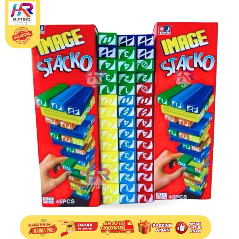 Mainan Stacko Balok Susun Board Game/ Ocean Stacko / Uno Stacko / Image Stacko