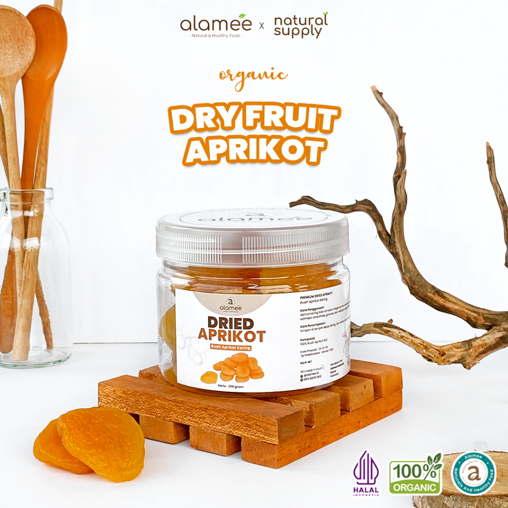 

ALAMEE Dried Apricot Buah Aprikot Kering Dried Fruit Apricots Tanpa Biji Cemilan Buah Sehat 200gr