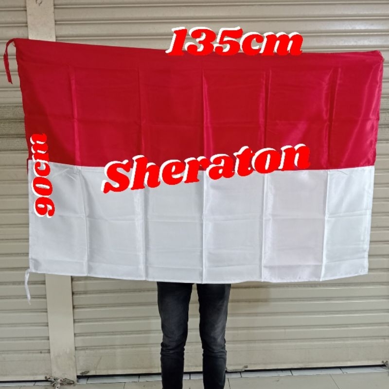 

bendera merah putih bendera Indonesia bahan abutai/peles uk. 90cm x 135cm