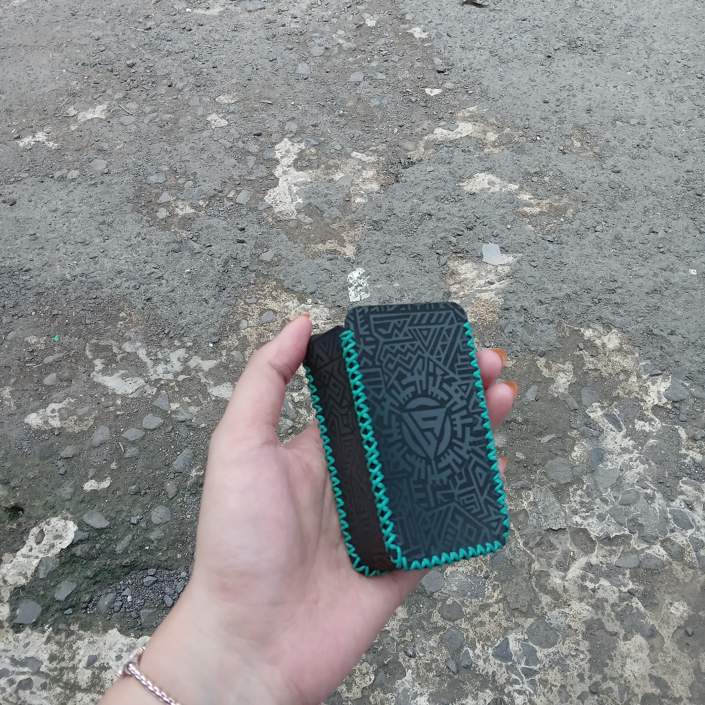 Leather Case T 200 Trml Aztec Benang tosca