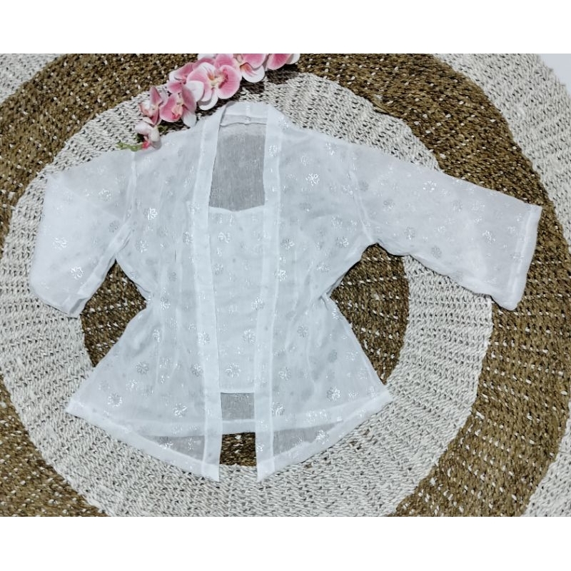 Kebaya Jadi Jumbo Bahan Youryu BungaTangan Lonceng/Kebaya Youryu Bunga/Kebaya Lonceng