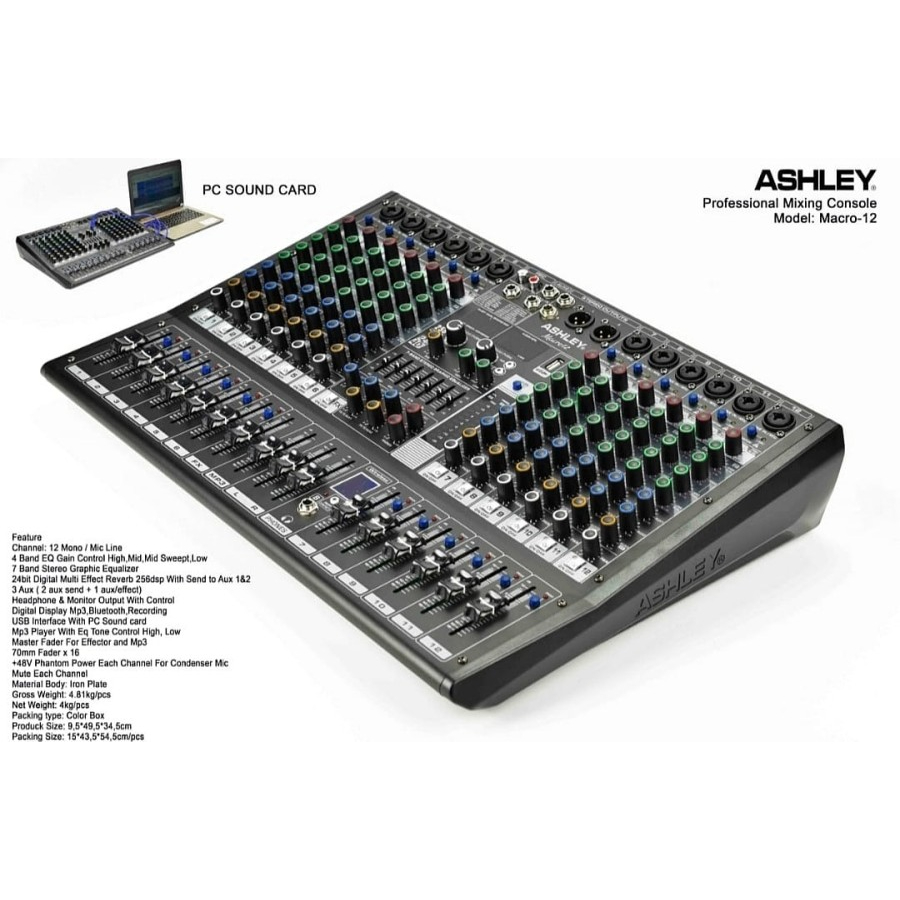 MIXER AUDIO ASHLEY MACRO 12 / MACRO12 ORIGINAL 12 CHANNEL