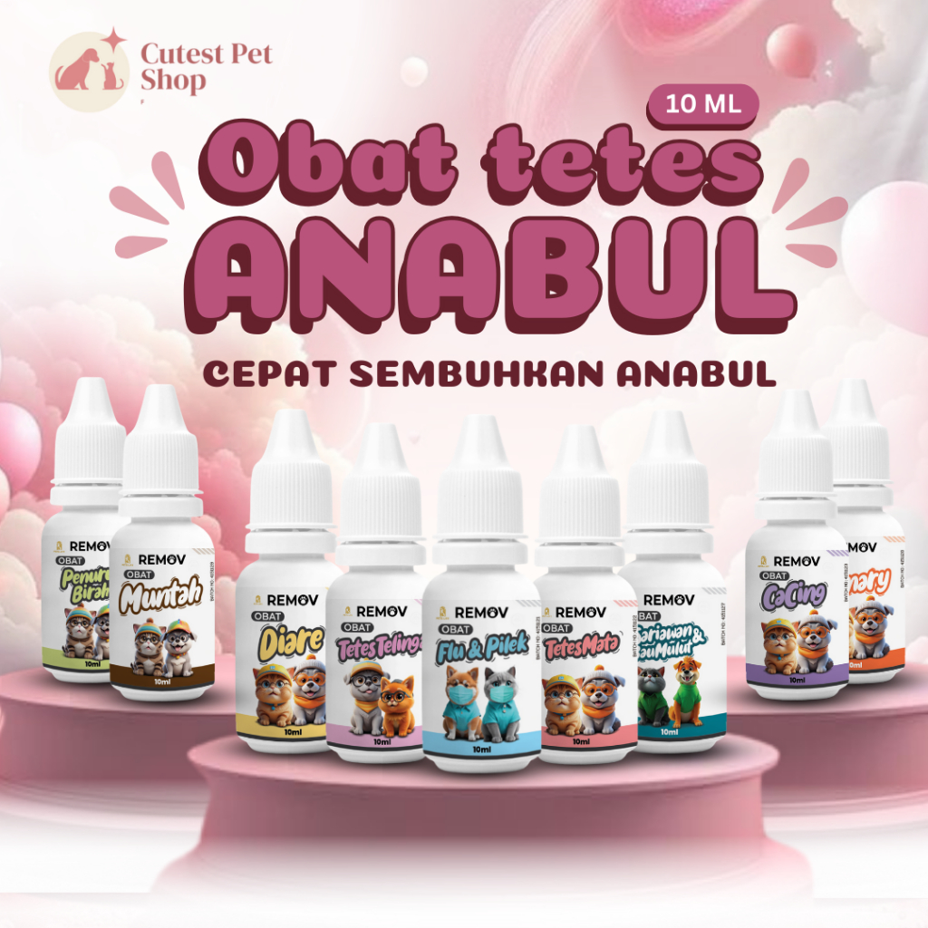 Obat Kucing Dan Anjing Mengobati Cacing Diare Telinga Muntah Mata Sariawan Demam Flu Pilek | REMOV