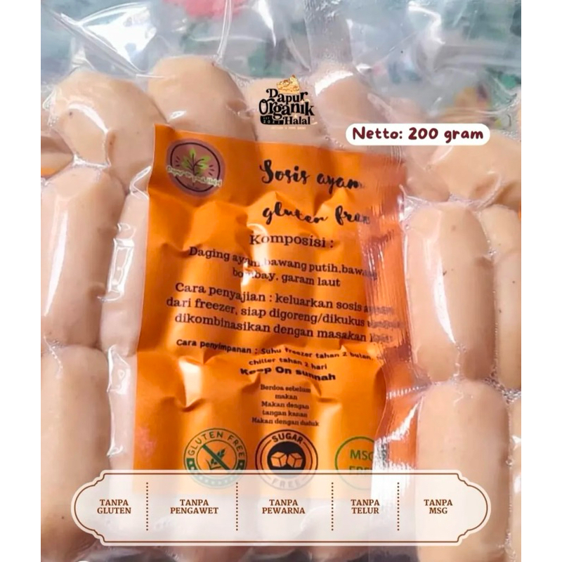 

Sosis Ayam Gluten Free, Egg Free, Tanpa Pengawet dan Tanpa MSG
