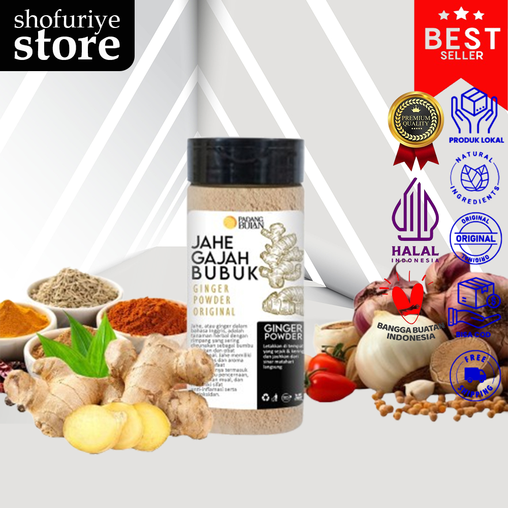 

Jahe Gajah Bubuk 50gr Bumbu Rempah Organik Halal Premium - PADANGBULAN