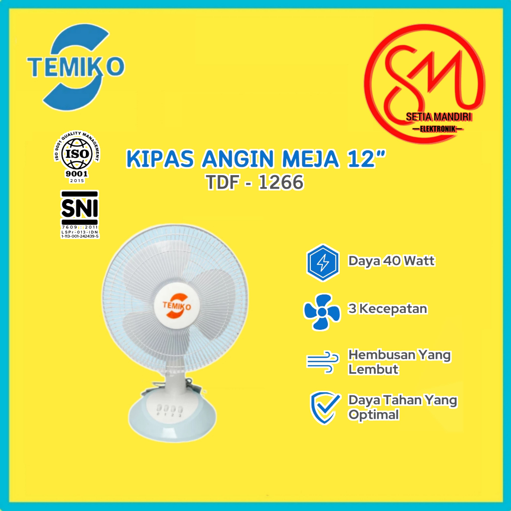 TEMIKO Kipas Angin Meja 12 Inch TDF-1266