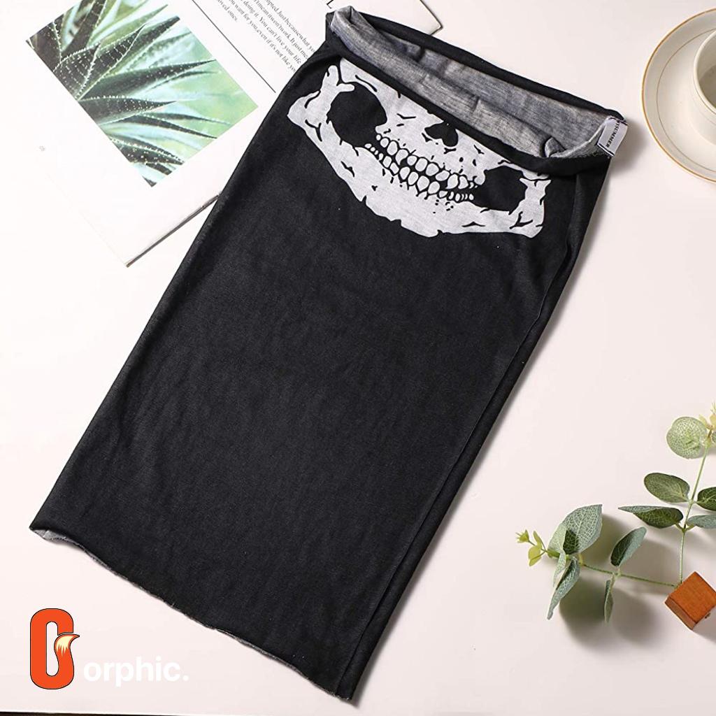 3 Pcs Masker Buff Bandana Motif Tengkorak - Masker Buff Pria Keren - Masker Berkendara - Orphic Stor