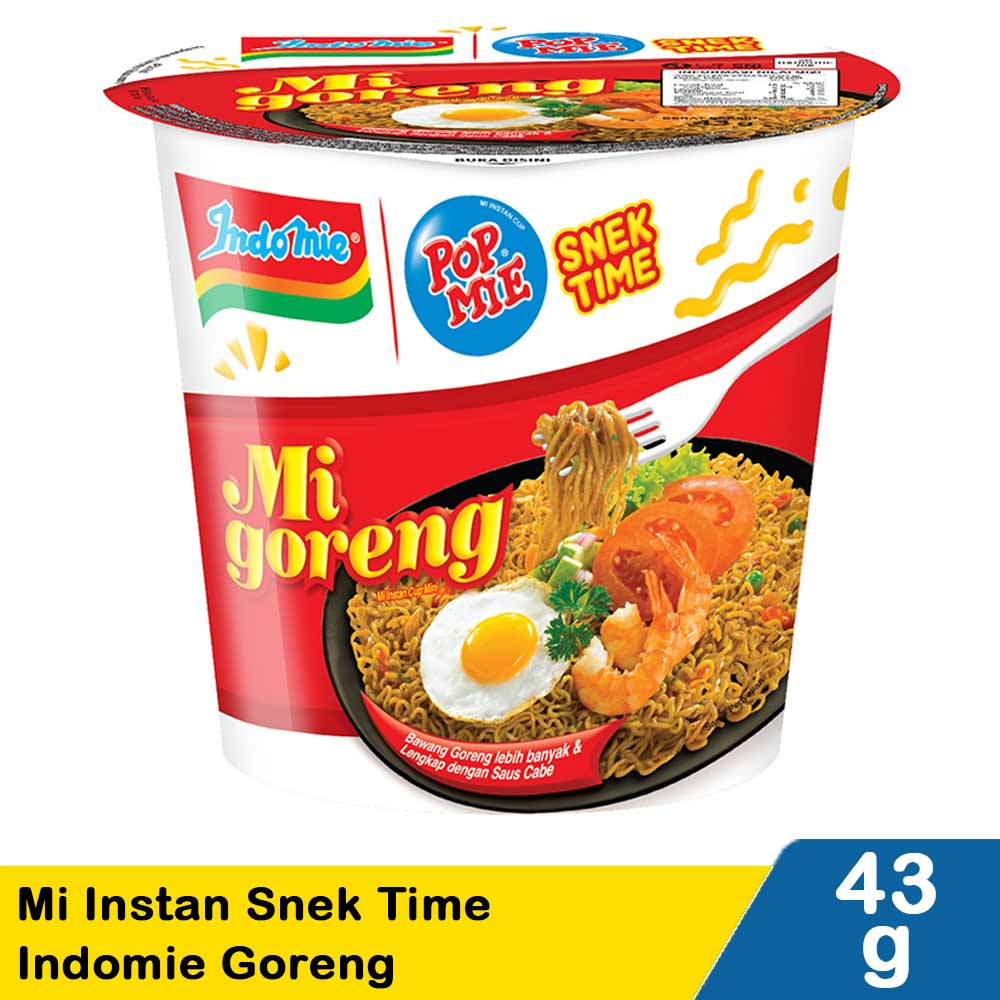 

POP MIE MI INSTAN SNEK TIME INDOMIE GORENG CUP 43g