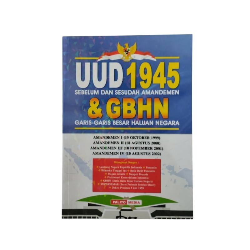Original Buku Uud 1945 Sebelum Dan Sesudah Amandemen Dan Gbhn