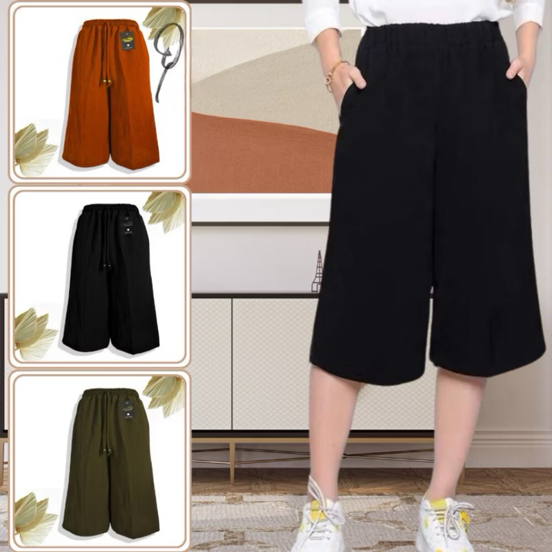 OBRAL CELANA KULOT CRINKLE PENDEK WARNA RANDOM / CELANA KULOT PENDEK