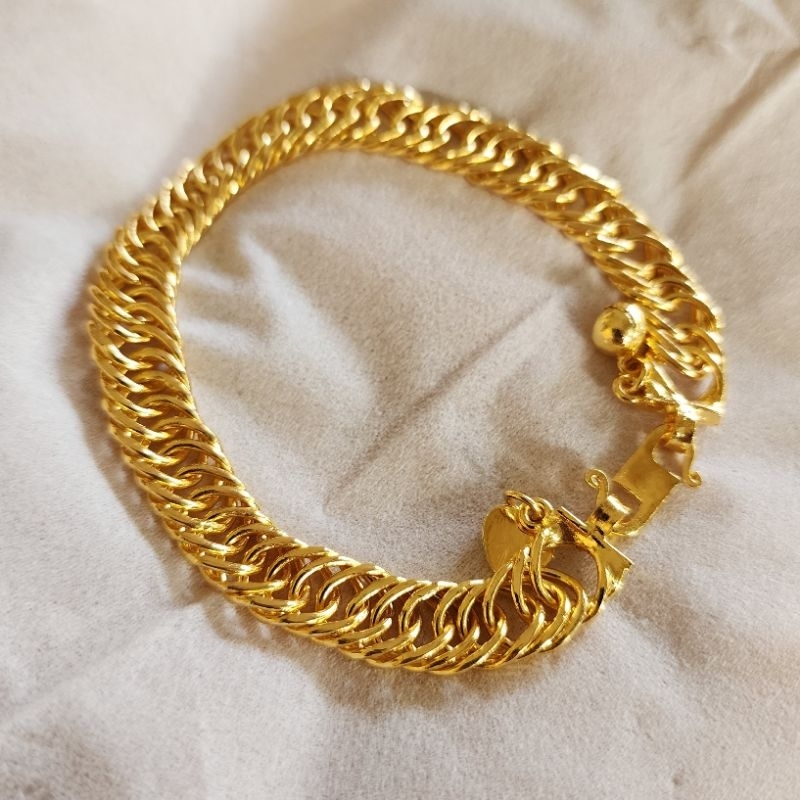 Gelang Rantai Lipan Lapisan Emas Kuning 24k