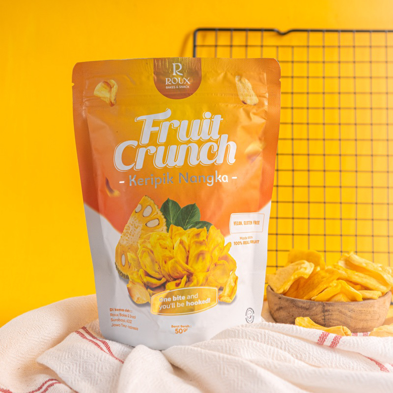 

ROUX - Fruit Crunch - Keripik Buah - Keripik Rambak Buah Pisang / Salak / Apel / Mangga / Nangka - Cemilan Sehat / Keripik Buah