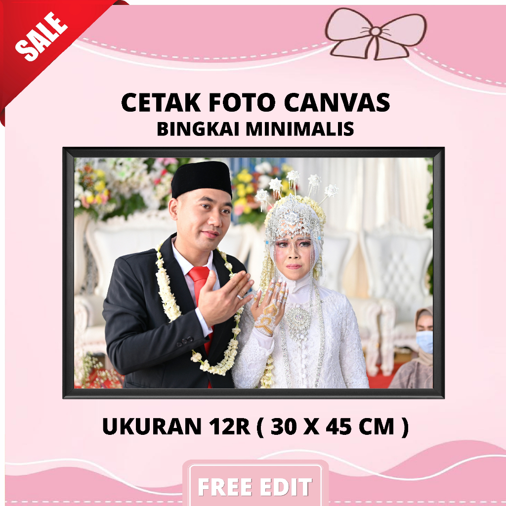 Cetak Foto Kanvas Bingkai Minimalis 12R ( 30x45cm) BERKUALITAS
