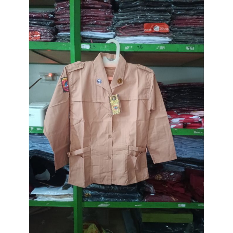 SERAGAM SEKOLAH BAJU PRAMUKA PUTRI KANTONG BAWAH SD/SMP BAJU PRAMUKA CEWEK SD/SMP