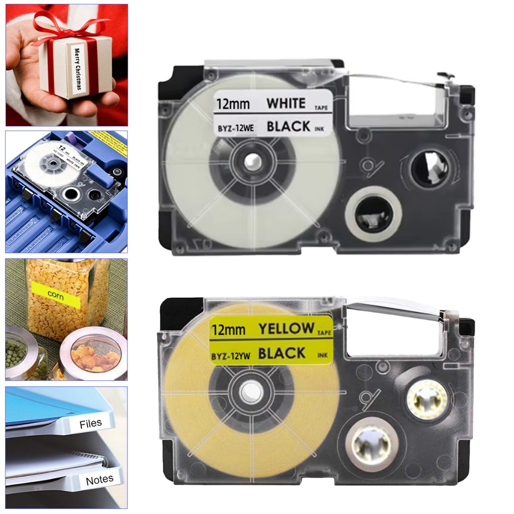 

EZ label tape printer casio 12mm Kertas label Compatible Casio Tape Cartridge Bisa Untuk CW-L300 KL-780 KL-120