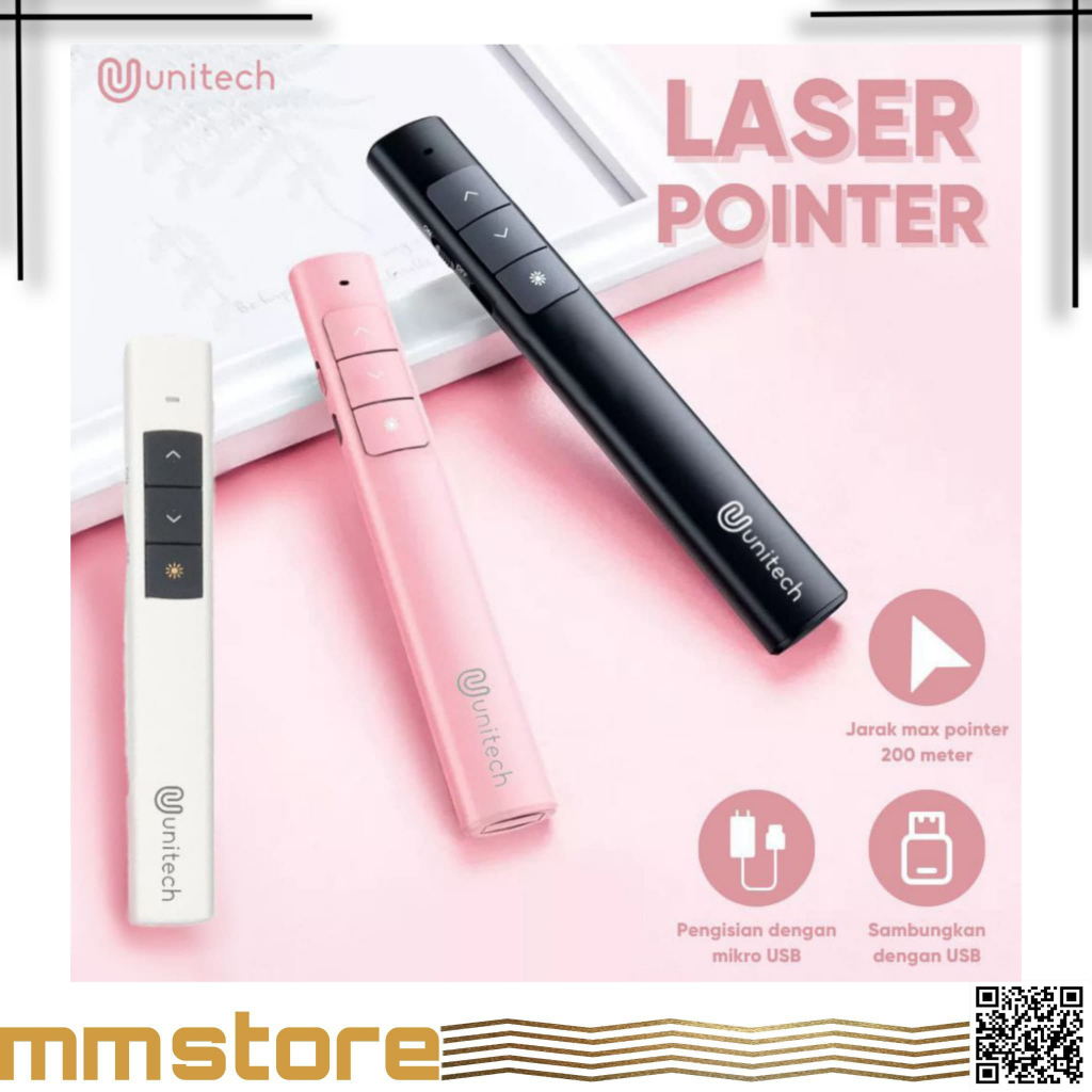 Unitech Laser Pointer Wireless Alat Presentasi Pen 50m Kontrol