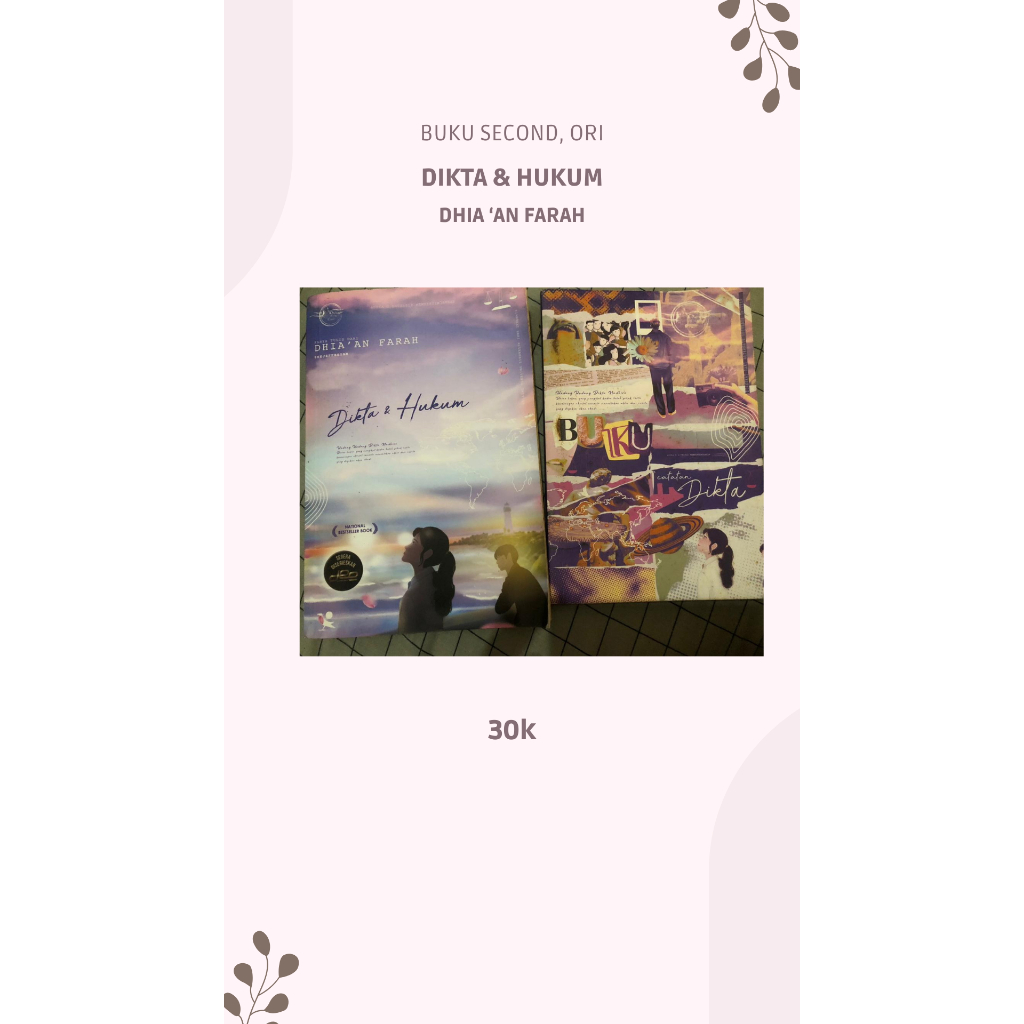 Buku Second, Ori Dikta & Hukum Dhia 'An Farah