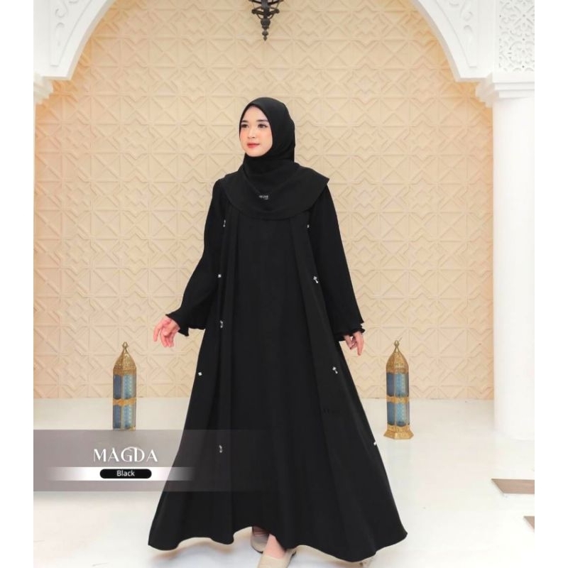 Gamis Abaya Hitam Polos Busui Motip Payet Terbaru