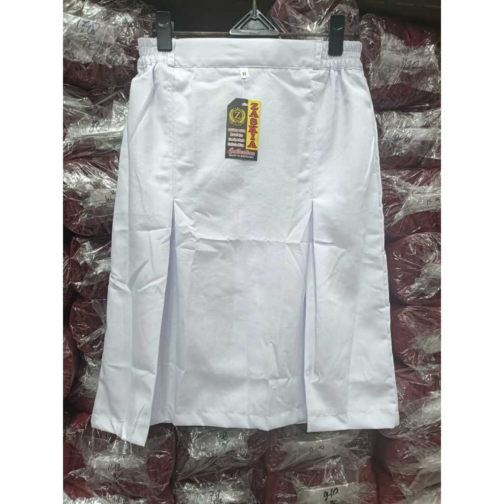 ROK Putih SMP Span Pendek / Rok Putih SMP Span Pinggang KARET