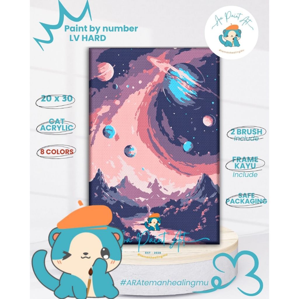 

GALAXY SERIES MILY WAY Paint by numbers kit I Painting by numbers I Kado Wisuda I Kado unik I Kanvas Lukis | Kado ulang tahun