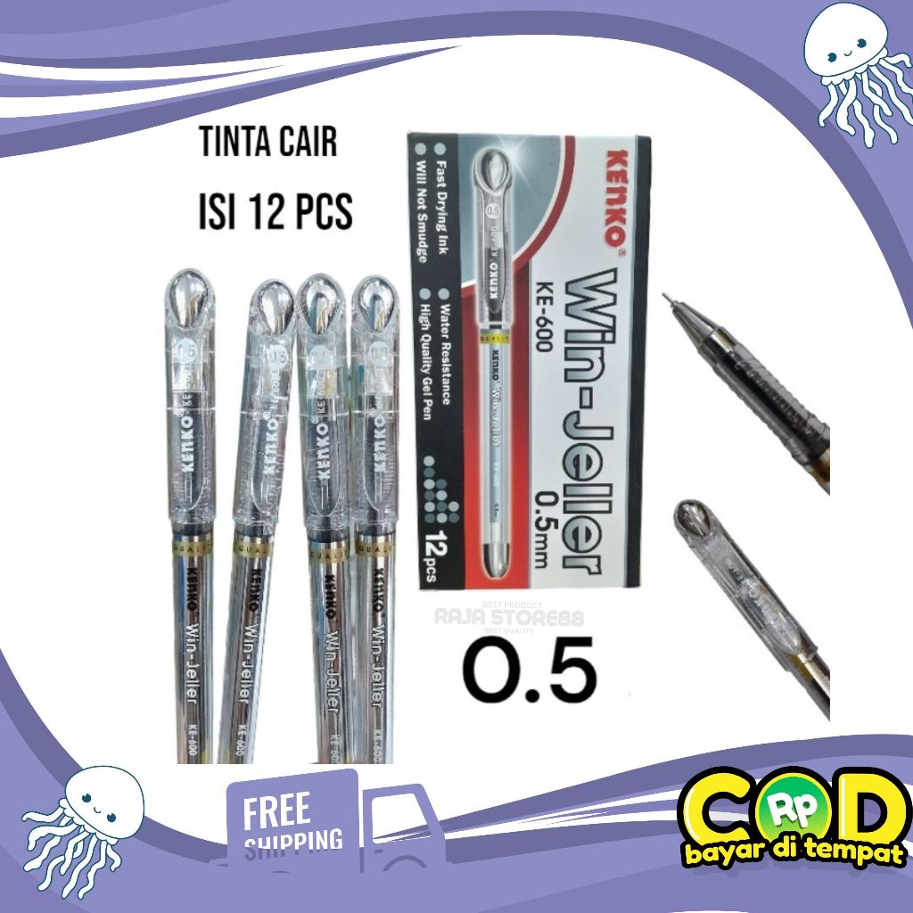 

Pulpen Gel Kenko KE-600 Win-Jeller 0.5mm ( 1pak/12pcs )