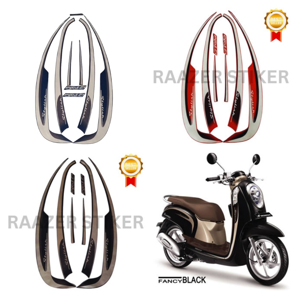 List Body Motor Stiker Sticker Striping Standart Ori Scoopy Stylish 2013 Terlaris Termurah
