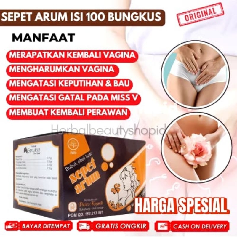 sepet arum isi 100 bungkus serbuk cebok pembersih & perapat miss v kewanitaan